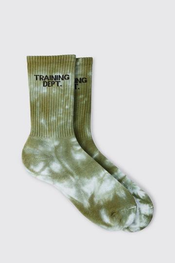 Man Active Training Dept Tie-dye Crew Socks khaki