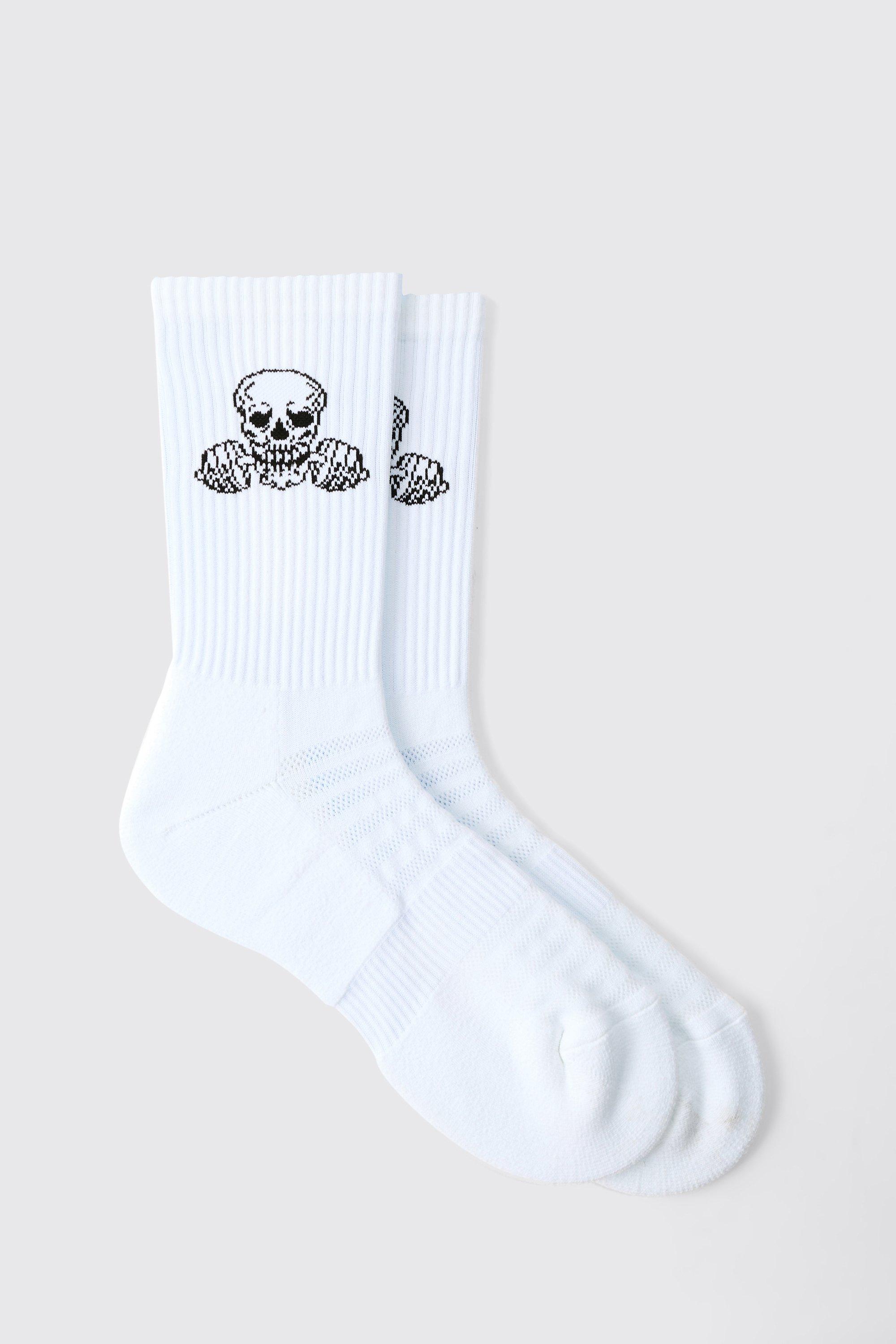 Chaussettes de sport à imprimé crâne - MAN Active