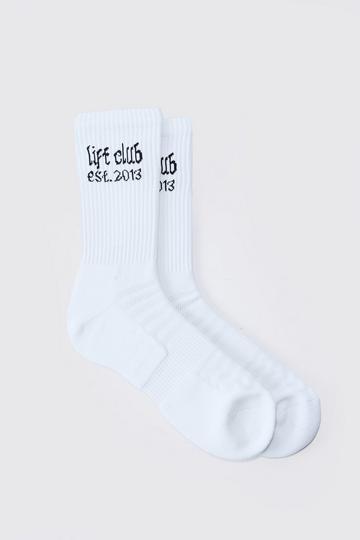 White Man Active Lift Club Crew Socks