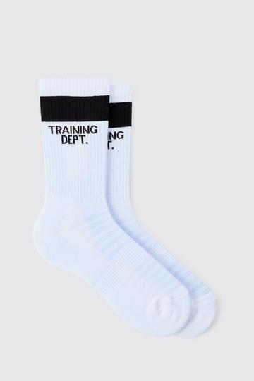 Active Training Dept Cushioned Crew Socks white