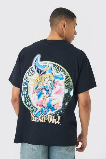 Oversized Yugioh Dark Magician Girl Anime License Graphic T-Shirt black