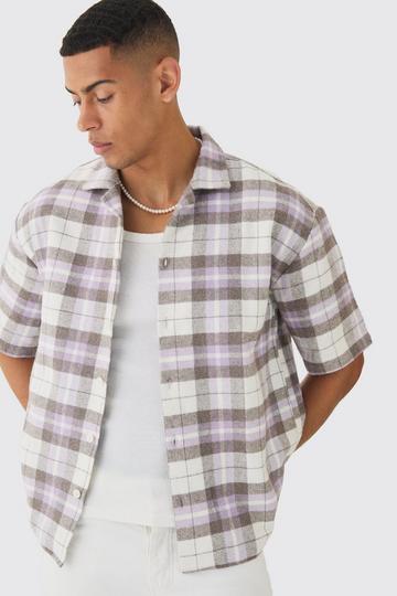 Lilac Purple Oversized Flannel Revere Shirt