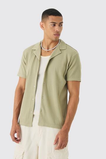 Regular Revere Waffle Shirt light khaki