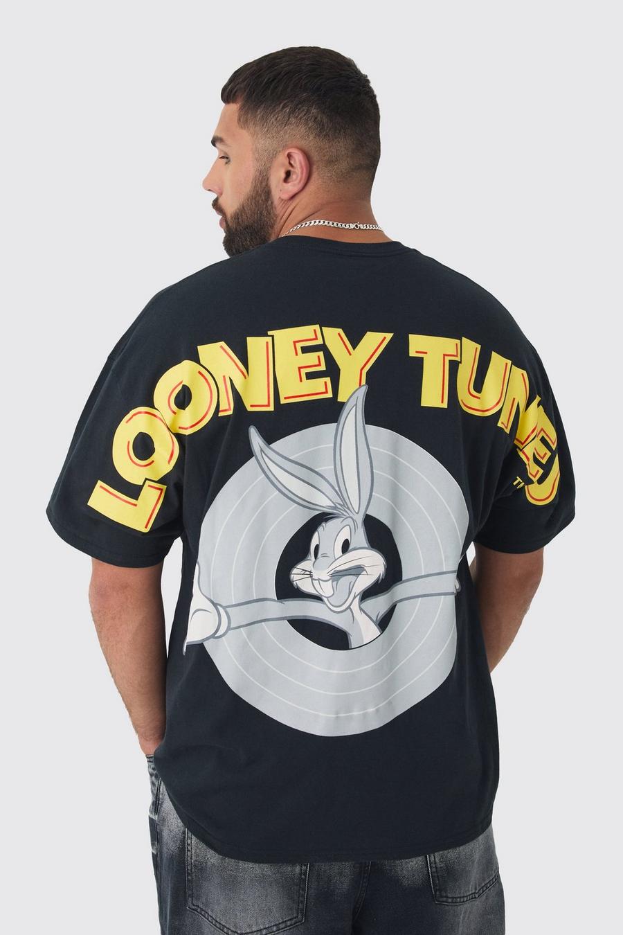 Plus Looney Tunes Printed T-shirt In Black image number 1