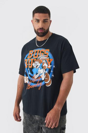 Plus Bugs Bunny Lisence Graphic T-Shirt In Black black