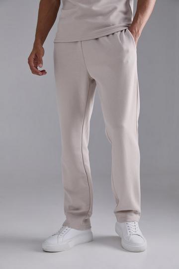 Stone Beige Regular Fit Pique Sweatpant