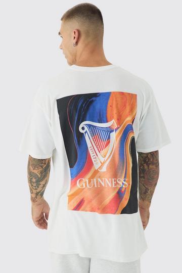 Oversized Gelicenseerd Guinness T-Shirt Met Print white