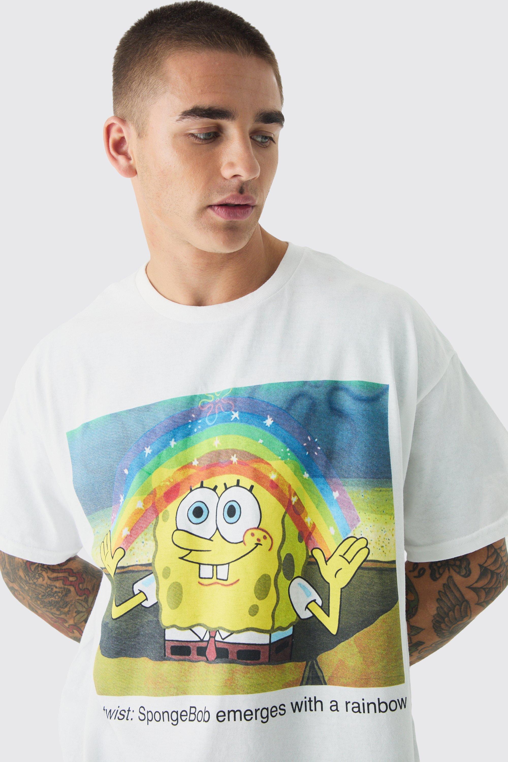 Oversized SpongeBob Meme License Print T shirt