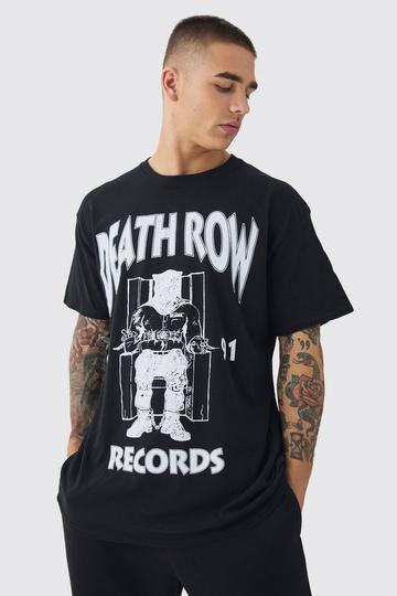 Oversized Death Row Records License Graphic T-Shirt black