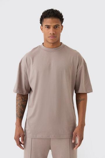 Oversized Extended Neck Heavyweight M Branded T-shirt mauve