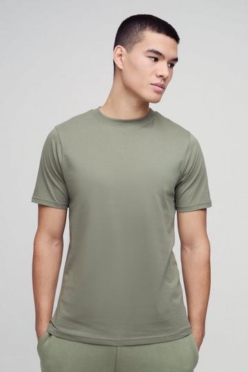 Slim Basic Crew Neck T-shirt olive