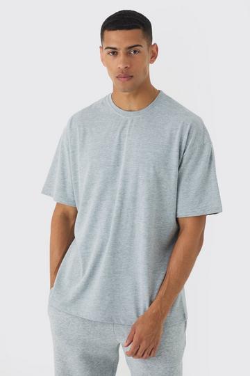 Grey Oversized Basic Crew Neck T-shirt