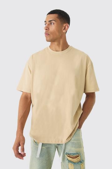 Oversized Basic T-Shirt Met Crewneck sand