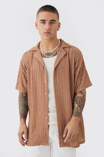 Oversized Dun Overhemd brown