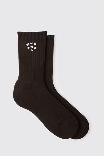 Black Star Print Socks