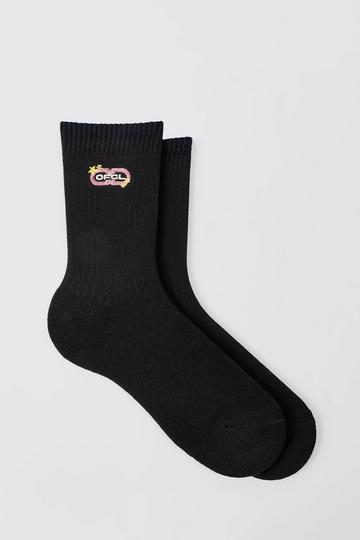 OFCL Embroidered Sports Socks black