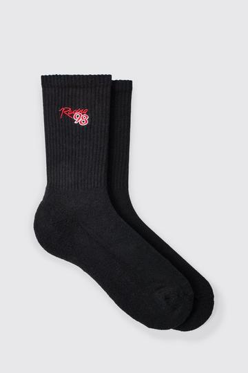 Moto Racing 98 Embroidered Socks black