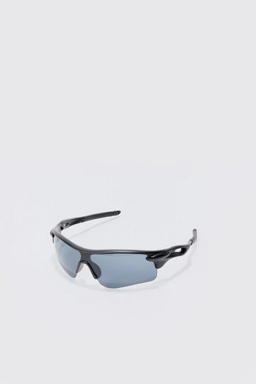 Man Active Rubberised Smoke Lense Sunglasses