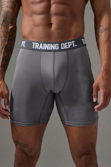 Man Active Training Dept Long 7inch Performance Boxer charcoal