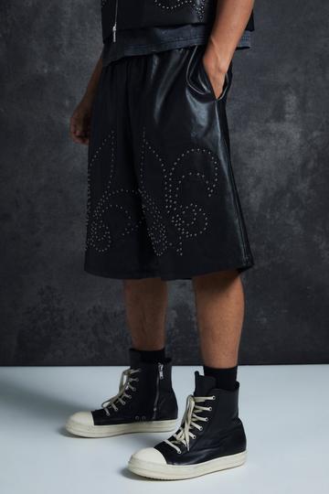 Trippie Redd Relaxed Studded PU Short black