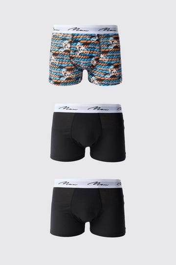 3 Pack Man Moto Cross Printed Boxers multi