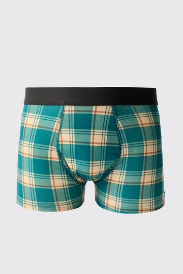 Man Geruite Boxers Met Print green