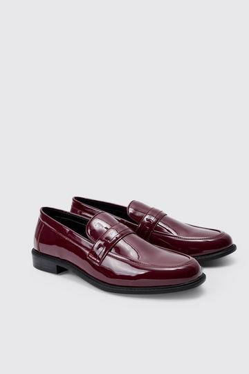 Patent Pu Loafers burgundy