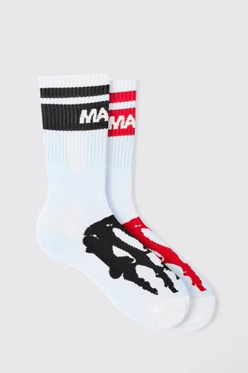 2 Pack Major League Skeleton Sports Socks multi