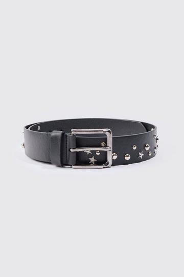 Mixed Hardware Pu Belt black