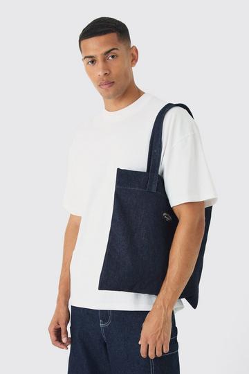 Blue Man Branded Denim Tote Bag