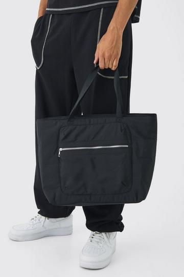 Padded Nylon Tote Bag black