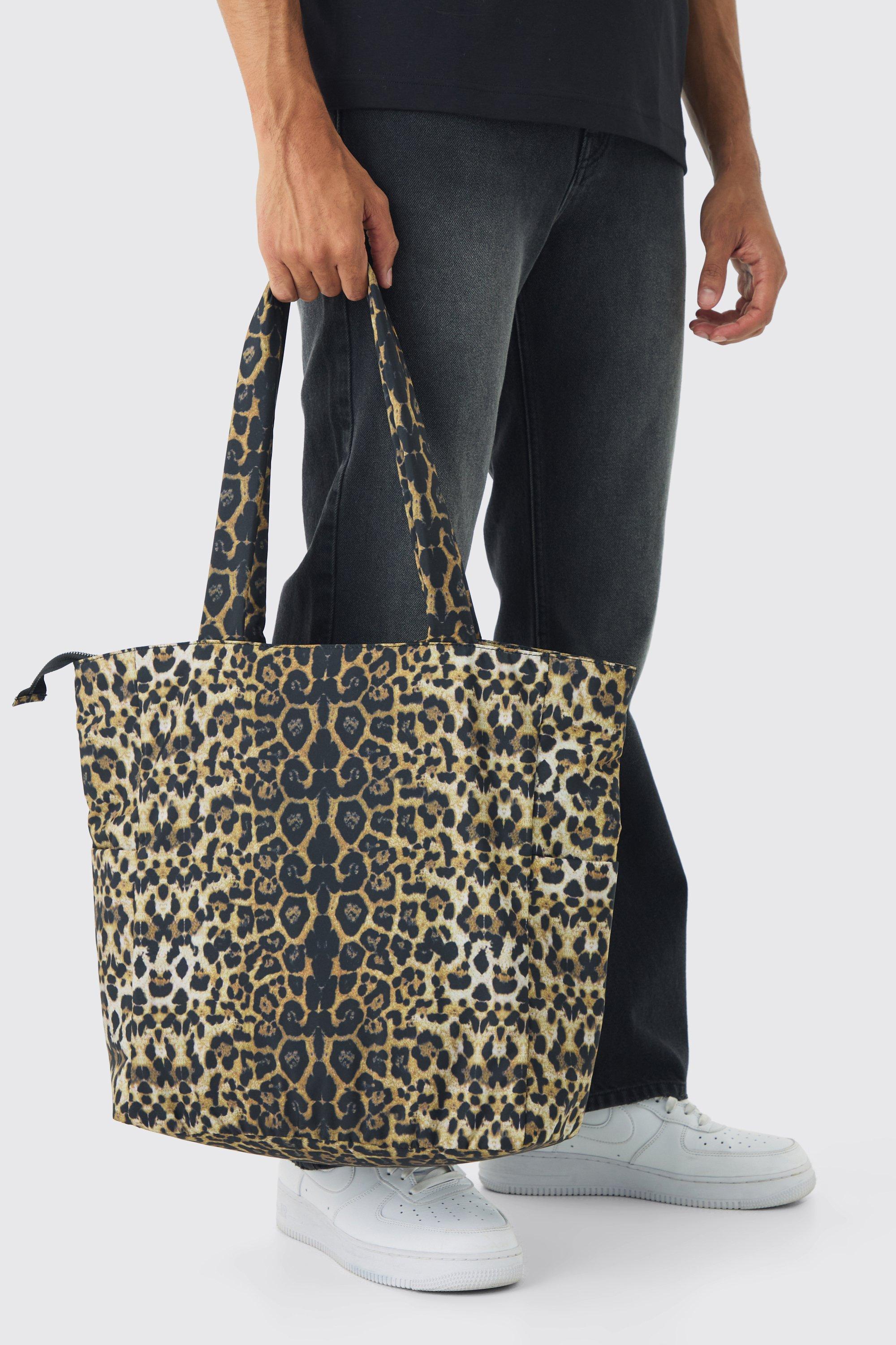 Leopard print tote handbag hotsell