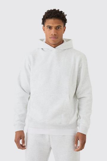 330GSM Basic Regular Fit Over The Head Hoodie ash grey