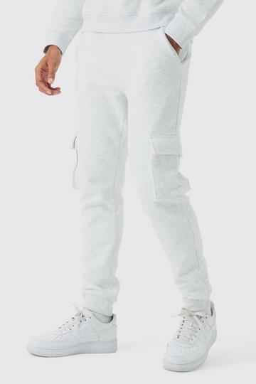 Grey Basic Skinny Fit Cargo Jogger