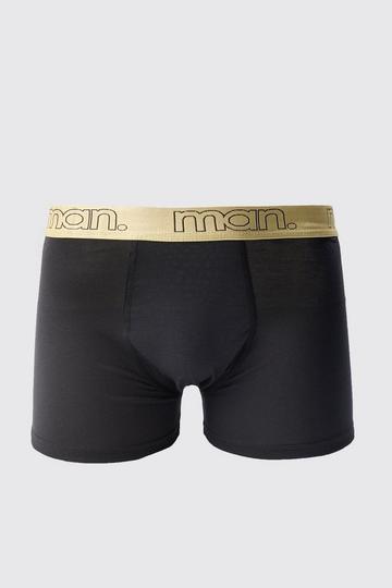 Man Gold Waistband Boxer black