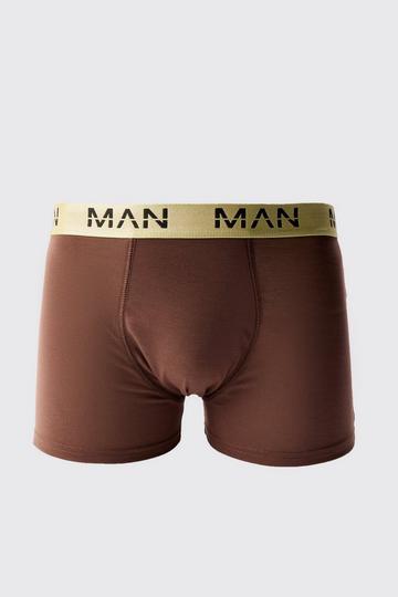 Man Dash Gold Waistband Boxer chocolate