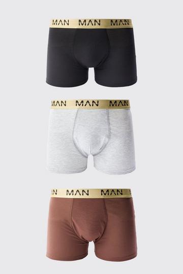 3 Pack Man Dash Gold Waistband Boxers multi