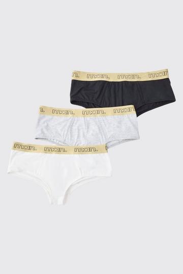 3 Pack Man Gold Waistband Briefs multi