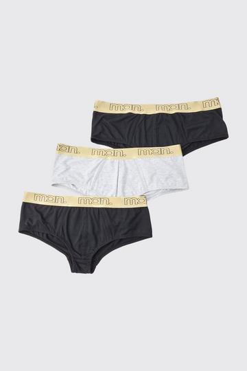 3 Pack Man Gold Waistband Briefs multi