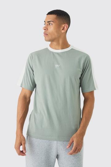 Khaki OFCL Colour Block T-shirt