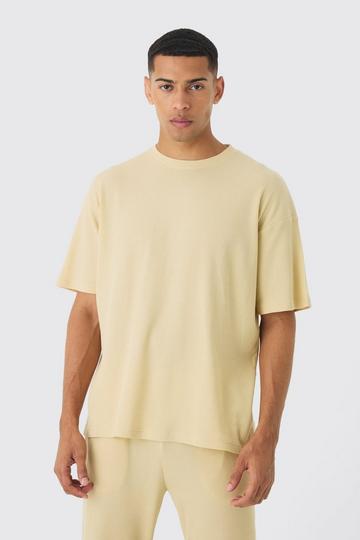 Oversized Waffle T-shirt stone