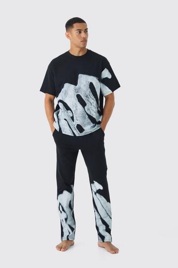 Oversized Graffiti Lounge Set black