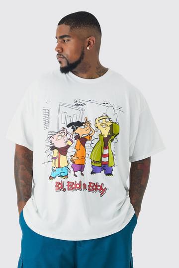 White Plus Ed Edd n Eddy License Print T-shirt In White