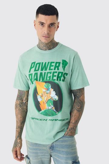 Green Tall Power Ranger License Graphic T-Shirt In Green