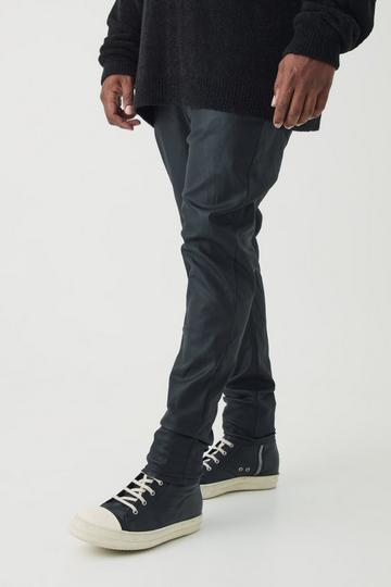 Plus Super Skinny Jeans Met PU Coating black