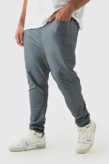 Plus PU Coated Super Skinny Jeans charcoal