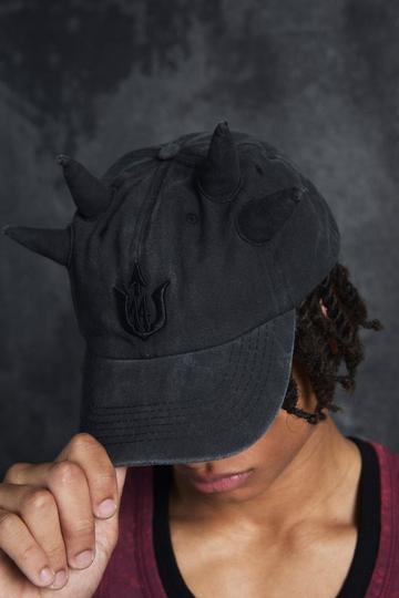 Black Trippie Redd Graphic Double Horn Cap In Black