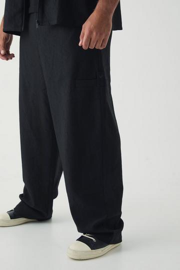 Plus Textured Tailored Trousers black