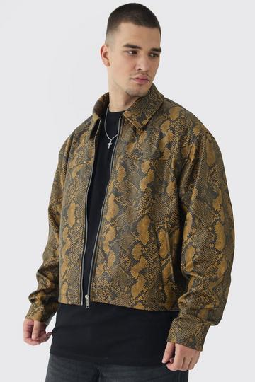 Tall Snake Pu Harrington Jacket brown