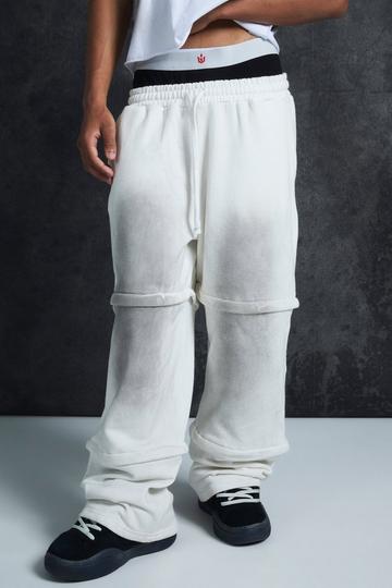 Trippie Redd Extreme Wide Leg Double Waistband Jogger white